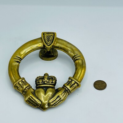 Michael Healy Solid Brass Door Knocker Traditional Claddagh Irish Cottage