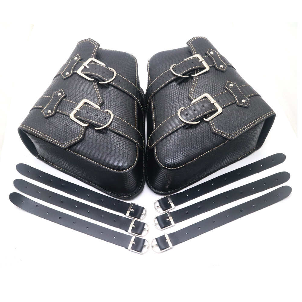New Saddlebags PU Crocodile Leather Pouch Bag For Harley Sportster
