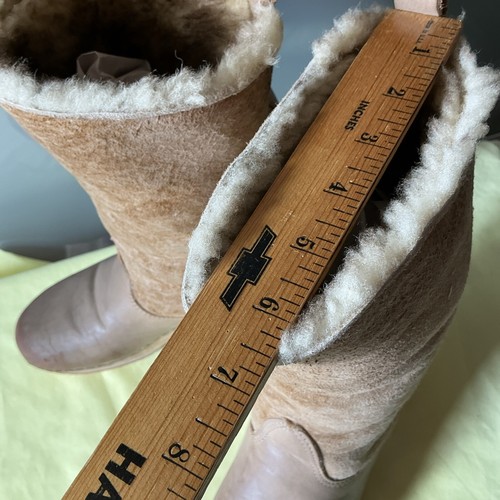 Vintage Holie Distressed Handmade Boho Style Shearling/Leather Boots Size 9.5 - Picture 8 of 20