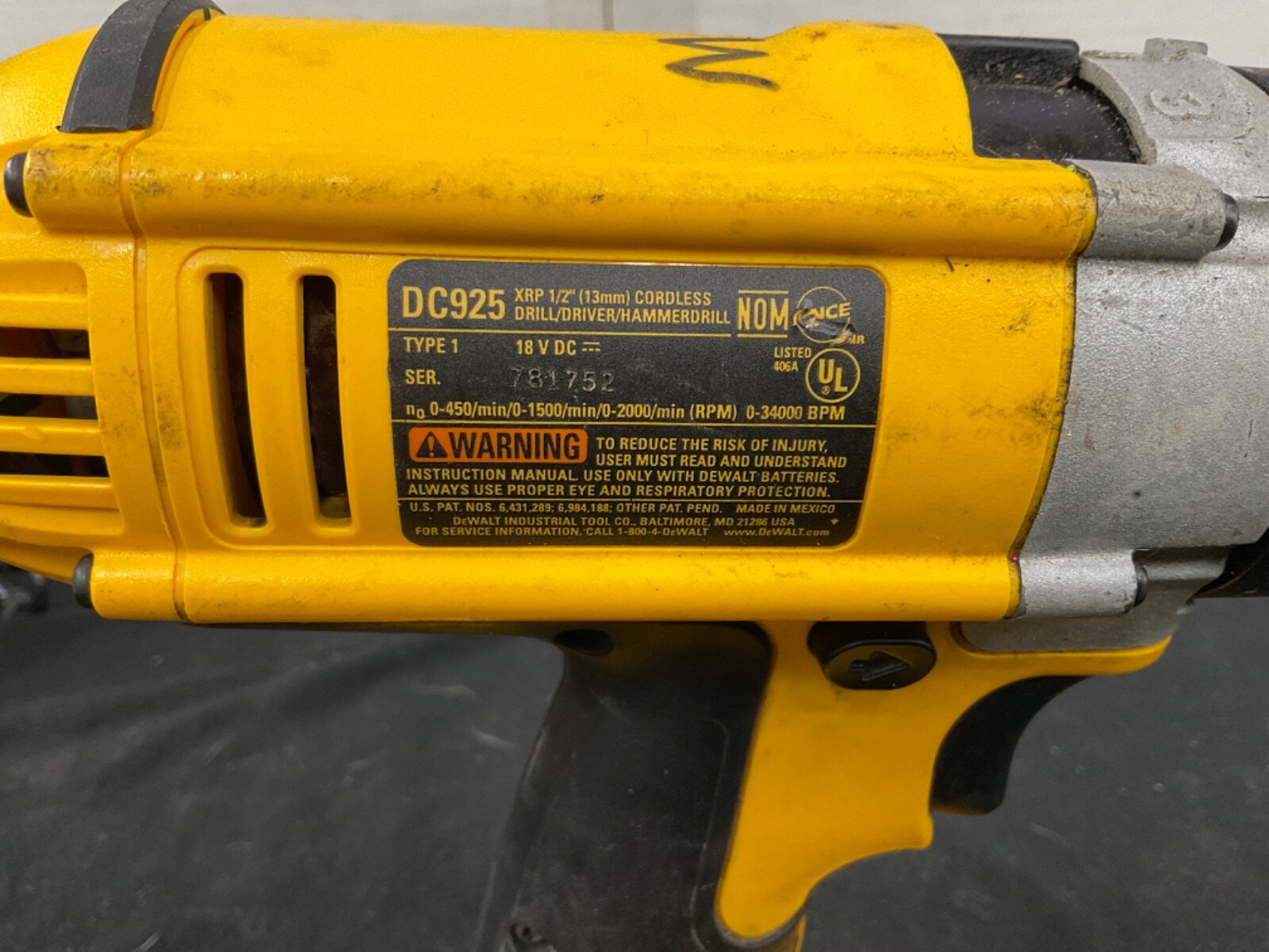 DeWalt DC925 18V XRP 1/2
