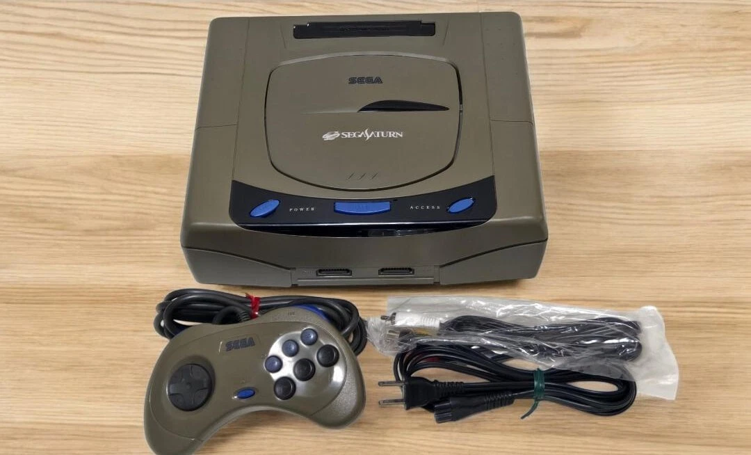 SEGA SATURN KONSOLE Japanisch Grau System Bundle Mit 2