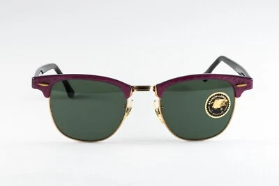 Ray Ban Clubmaster W 0376 purple 48/21  G15 B&L USA Bausch & Lomb Vintage - Bild 1 von 4
