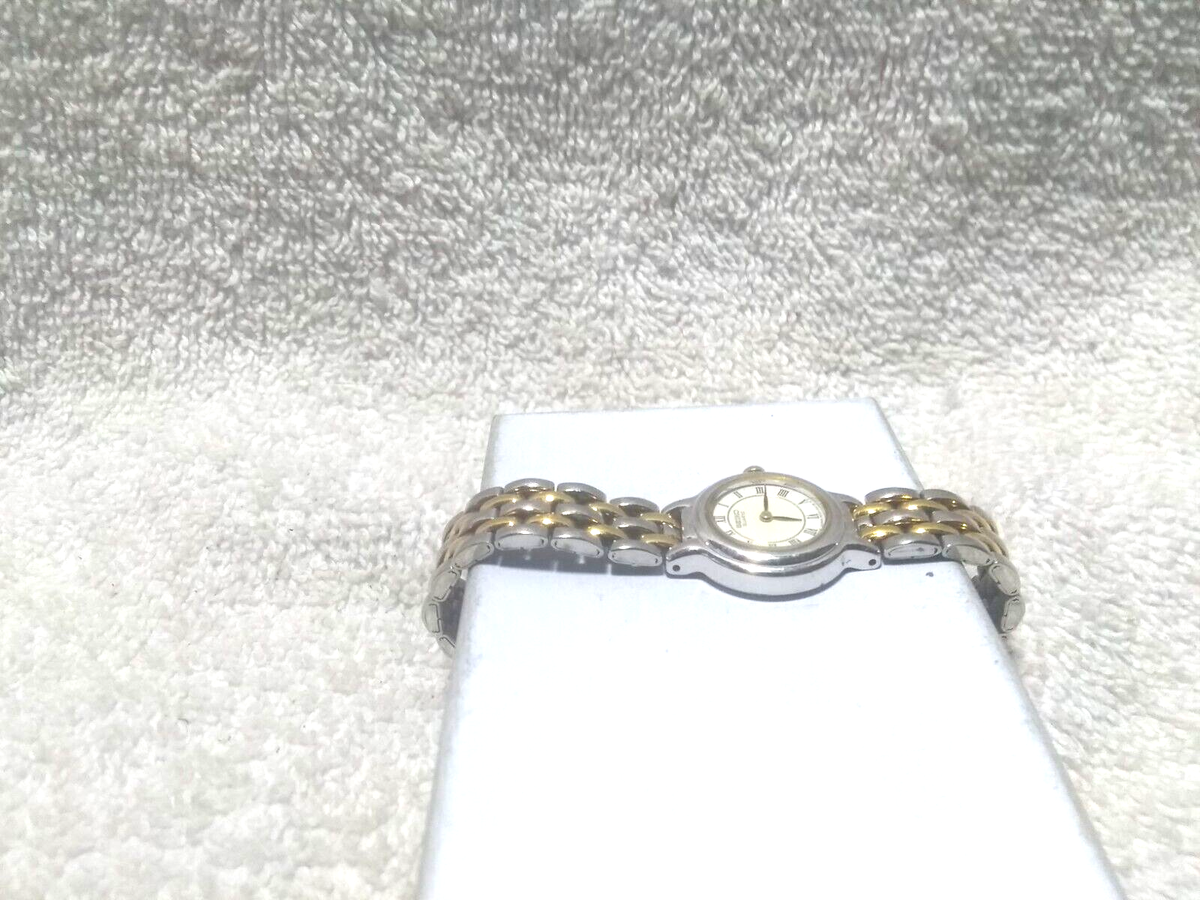Seiko Quartz Dress Watch Women 1N00-0DN0 White Silver Gold Bracelet New Bat Nic Seiko 1n00 - Etsy main image 2