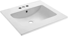 Swiss Madison SM-VT324 24" Rectangular Ceramic Vanity Top Sink - White