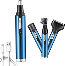 Rechargeable Men Ear Nose Hair Trimmer Set Beard Razor Electric Shaver Cordless