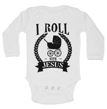 I ROLL WITH JESUS - Cute Baby Bodysuits and Kids Shirts - Little Royaltee