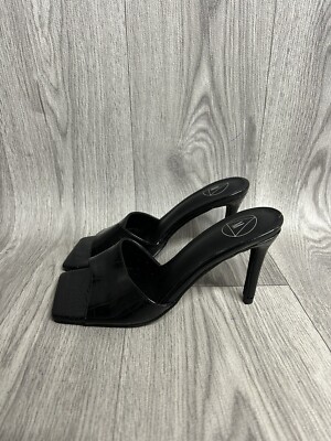 Women's Missguided Black Square Toe Heels Size UK Brand