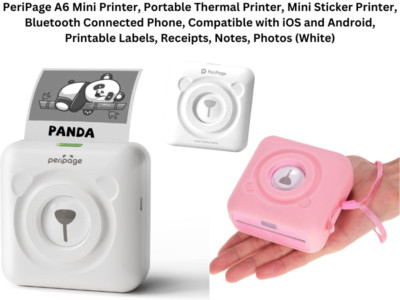 PeriPage A6 Mini-Thermodrucker kompatibel mit iOS & Android Notizen/Fotos Etui