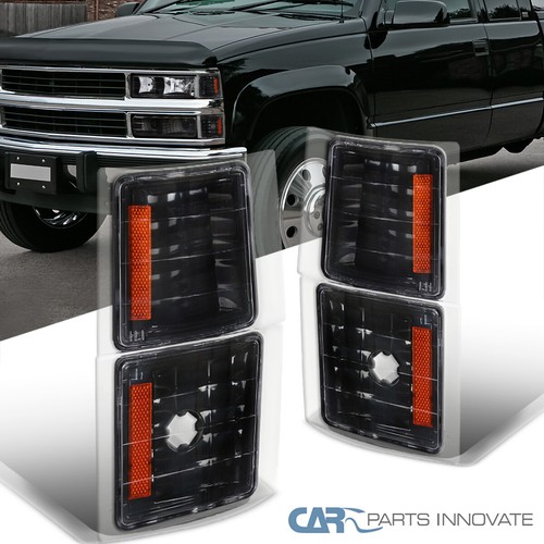 Fit 94 98 Chevy C10 C K Silverado Suburban Tahoe Black Corner Lamps Signal Light Ebay