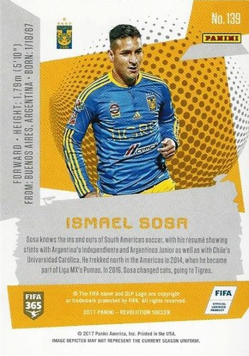 Panini Revolution Soccer 2017 - tarjetas comunes básicas - Tigres UANL (138 - 141) - Imagen 4 de 12