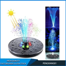 Solar Powered Fountain Water Pump Night Floating Garden Bird Bath Kit w/ 6 LED