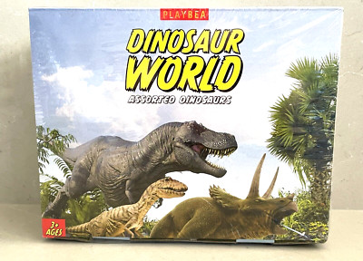 PlayBea Dinosaur World Play Set  ''9 Dinosaurs, 5 Trees & Playmat''  (NEW)
