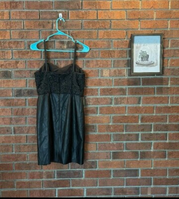 Ann Taylor Faux Leather And Lace Dress | eBay