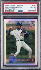 1996 TOPPS CHROME REFRACTOR #160 SHAWON DUNSTON PSA 6