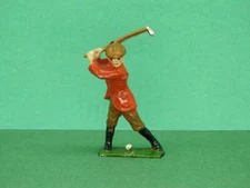 JOHILLCO 1950s LEAD GOLFER SWINGING AT A BALL JOHN HILL & CO RED COAT EXCELLENT