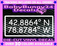 Autocollant sticker vinyle fenêtre personnalisé coordonnées ville voiture camion ordinateur portable