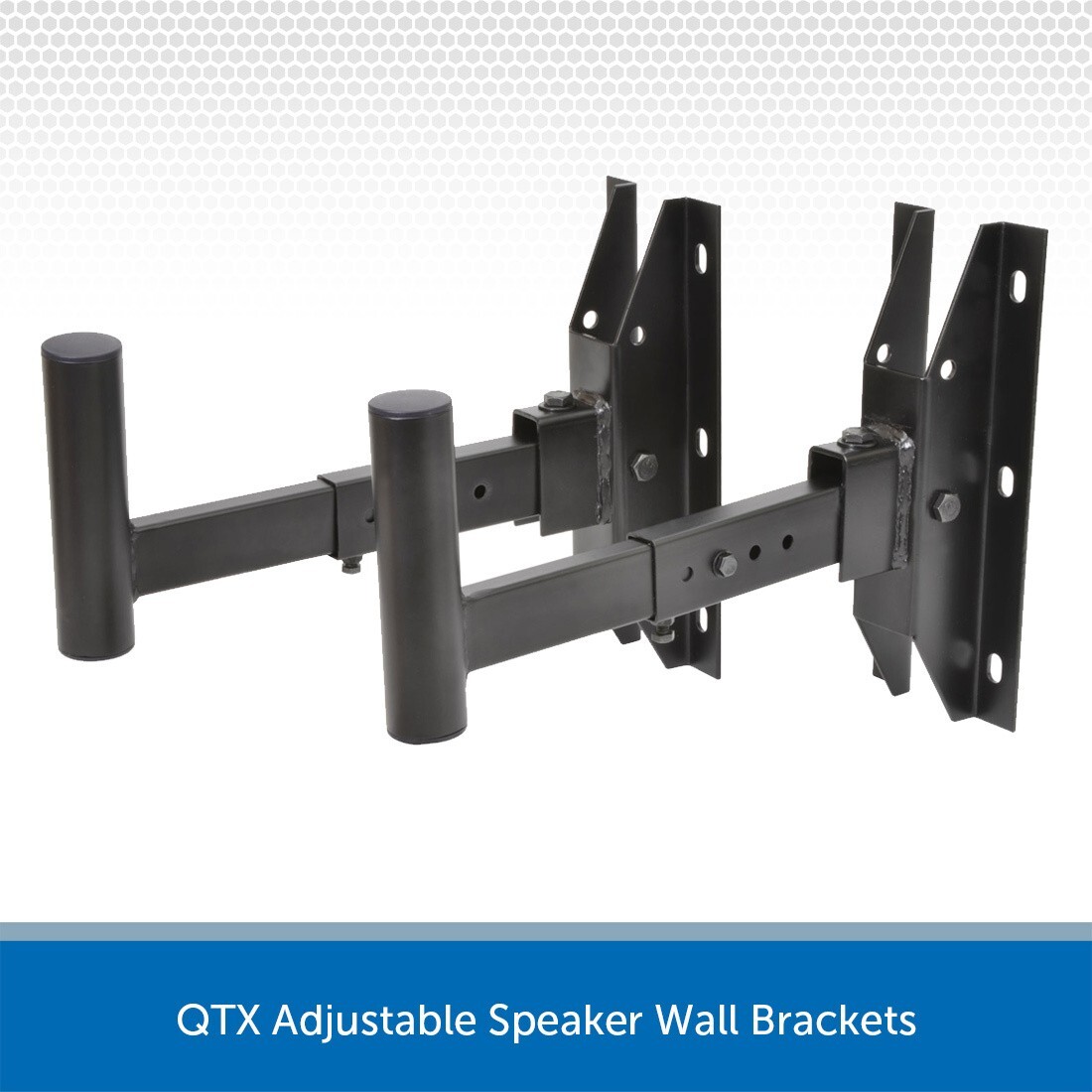 QTX Adjustable Speaker Wall Bracket Tilt Adjustment 65° 90° 35mm Pole Mount PAIR