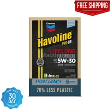 Chevron Havoline Lifelong Full Synthetic Motor Oil 5W-30, 6 Quart Smart Change B