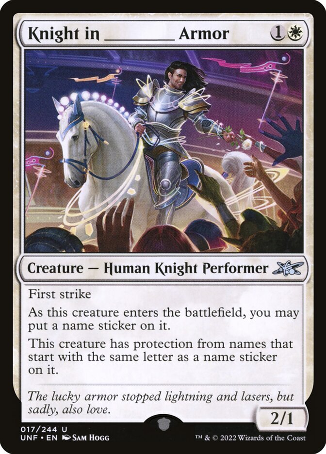 mtg knight cards Knight in ________ Armor (foil)