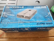 Rockville ATOM S20 4 Channel Bluetooth Amplifier w/Volt Meter Mic UNTESTED