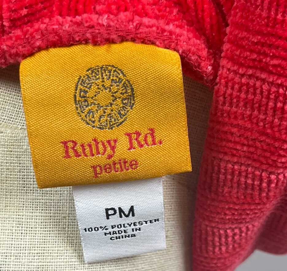 RUBY RD. Medium petite RED Ribbed CHENILLE Cowl N… - image 5