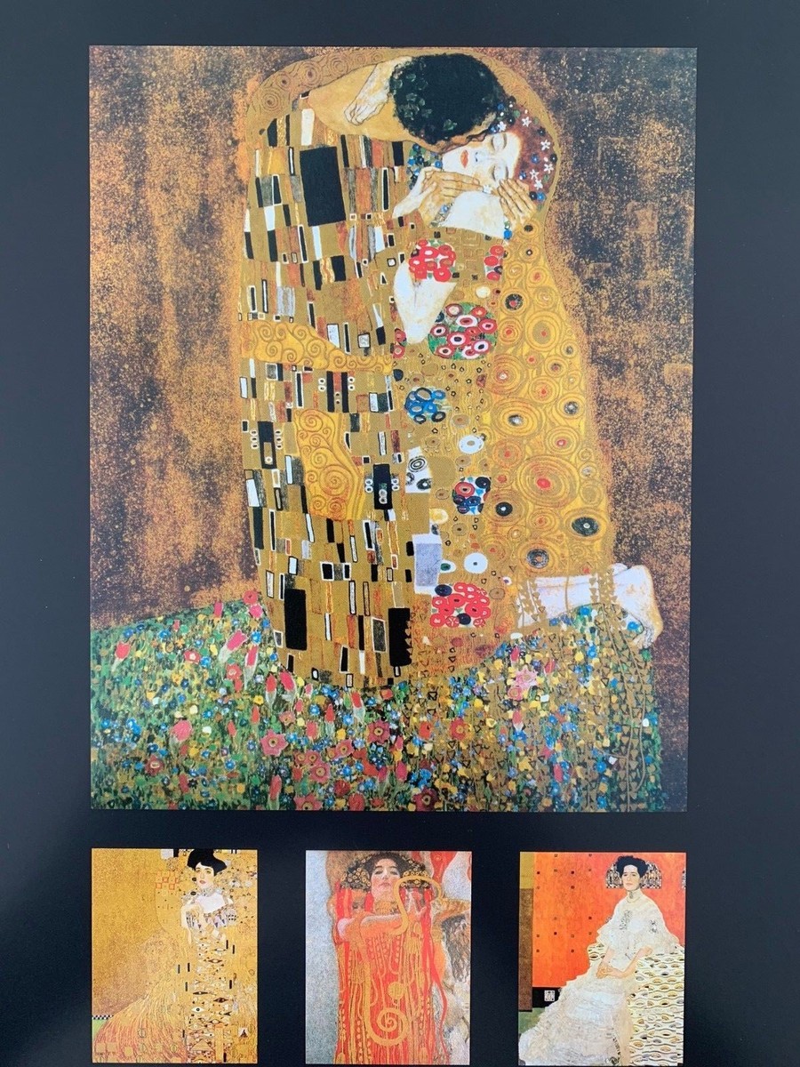 GUSTAV KLIMT,'THE KISS,1907' RARE AUTHENTIC 1992 ART PRINT