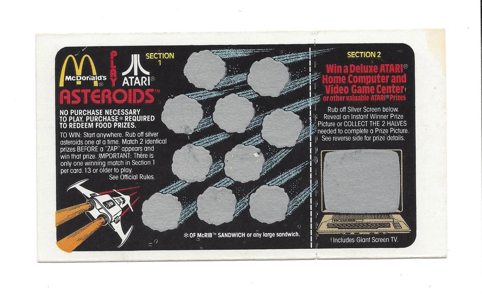 Star Raiders Atari RARE 1982 McDonald's Asteroids,Centipede,Missile Command, - Image 2 of 3