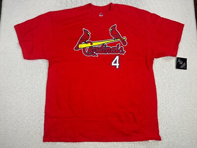 Majestic Men's St. Louis Cardinals T Shirt Size 2XL Red Short Sleeve Molina #4