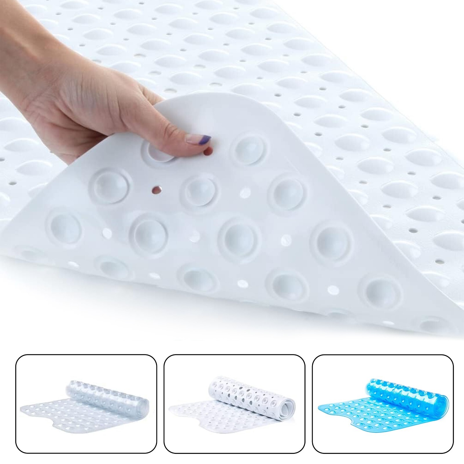 AntiMold Bath Mat Non Slip Bathtub Strong Suction Extra Large Rubber