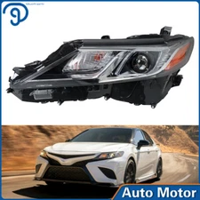 Fit For 2018 2019 Toyota Camry Headlight Black Lamp LH Driver Side Clear Lens