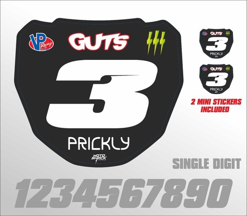 ODI DH MTB Front Number Plate GRAPHIC ONLY Custom Prickly GUTS Surron Talaria - Picture 3 of 3
