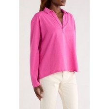 Frank & Eileen Pink Patrick Popover Henley Long Sleeve Top
