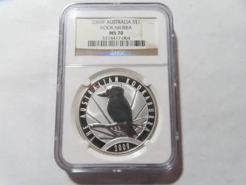 Q82 Australia 2009P SILVER 1oz Dollar "Kookaburra" NGC MS-70