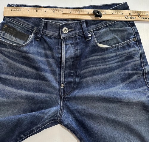 G-Star Original Raw Waist 80cm Men’s Blue Denim Jeans Straight Leg Button Fly - Bild 13 von 18