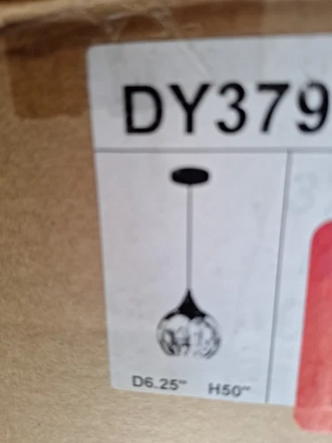 Living District Cashel 1-Light Metal and Glass Pendant in Black/Clear - Picture 1 of 5