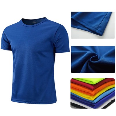 Herren Damen Schnelltrocknendes Kurzarm Sport T-Shirt Gym Fitness Shirt