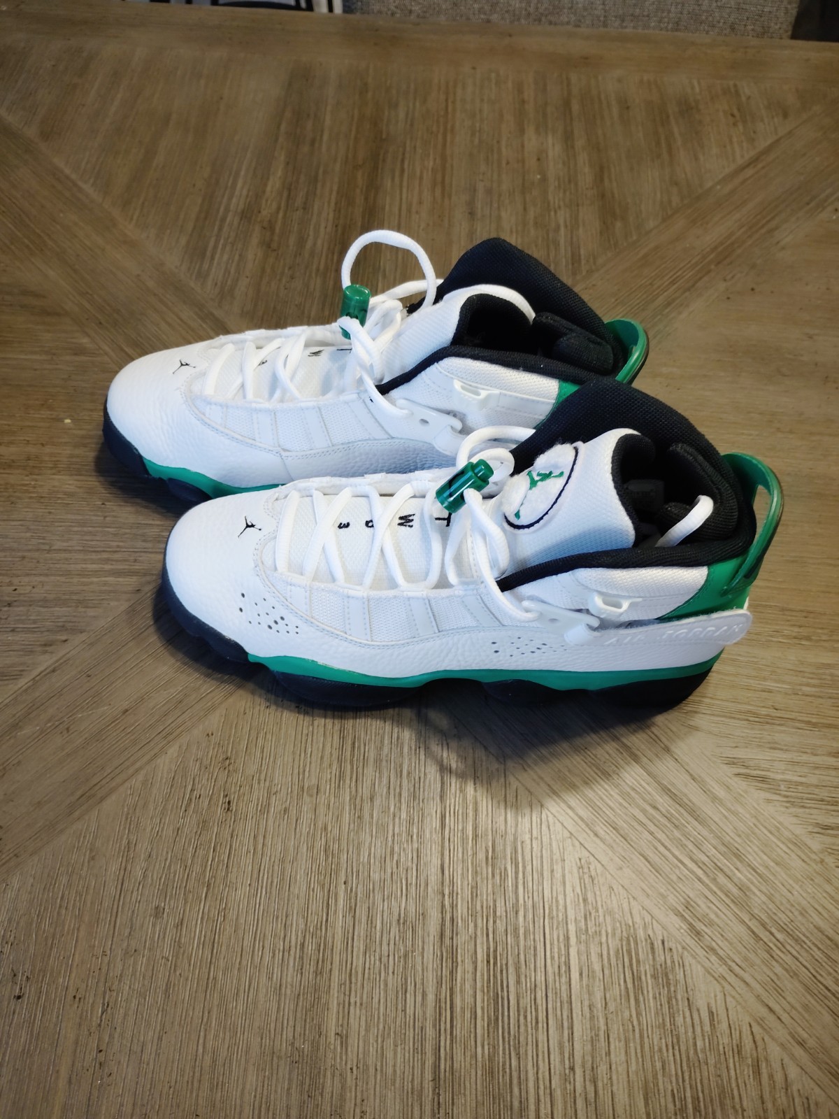 NEW Nike Air Jordan 6 Rings 'Lucky Green' White Black 322992-131 Men 7 Collector image 5