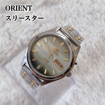 item working item ORIENT automatic wristwatch three stars