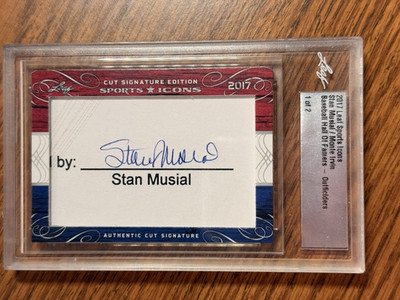 STAN MUSIAL/MONTE IRVIN - 2017 Leaf Sports Icons - Dual Cut Signature - S/N 1/2