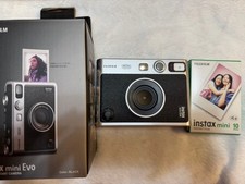 Fujifilm instax mini Evo Camera Black 28mm F20 Film Set Used 4 Films