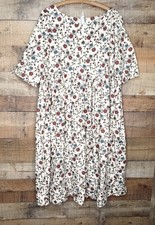 Colonial Williamsburg Reproduction Historical Dress Cream Floral Women s 9/10