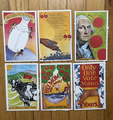 BEN & JERRY s Ice Cream 6 Postcards From 1991 Calendar Vintage Collectible