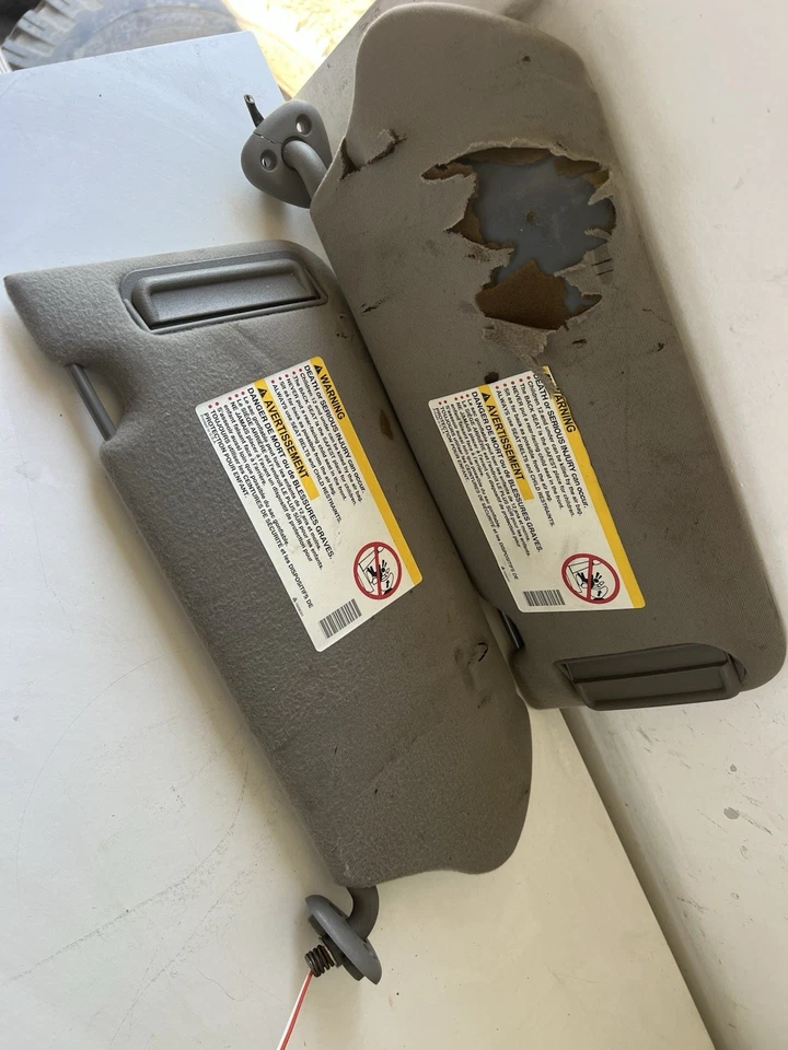 2000-2005 chevrolet monte carlo driver & passenger side sun visor pair set oem - Image 2 of 4