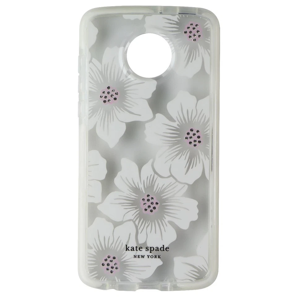 Funda rígida defensiva Kate Spade New York para Moto Z4 - Hollyhock Floral Foto 2 de 3