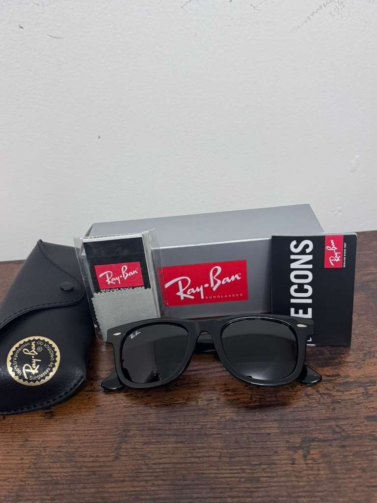 Ray-Ban Original Wayfarer RB2140 Black on Black Sunglasses UV