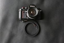 Handmade Black Leather Camera Strap   10mm Wide Full-Grain Buffalo, Minimalist