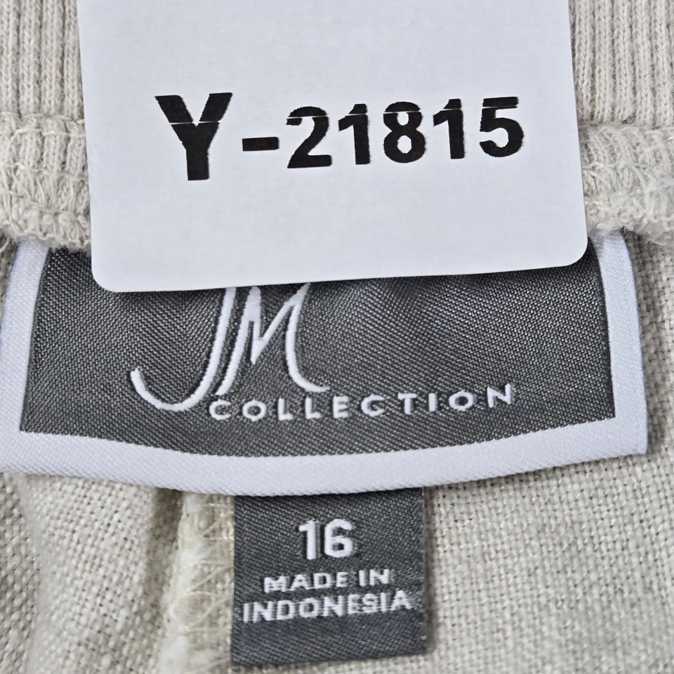 Pantalones Mujer Colección JM 16 Beige Algodón Lino Abuela Costera 26" Entrepierna Foto 2 de 4