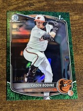 CADEN BODINE 2025 Bowman Draft #BDC-63 1st Green Grass Refractor /99