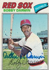 Bobby Darwin 1977 Topps SIGNED (TOUGH AUTOGRAPHED) Cubs, Dodgers, Twins, Boston