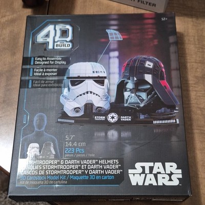 4D Build Star Wars Stormtrooper & Darth Vader Helmets Cardstock Kit 223pc